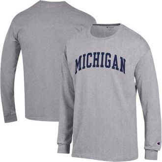 Champion Mens Champion Heather Gray Michigan Wolverines Basic Arch Long Sleeve T-Shirt at Nordstrom, Size Xx-Large