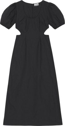 Ganni cut-out organic cotton dress - women - Organic Cotton - 34 - Black