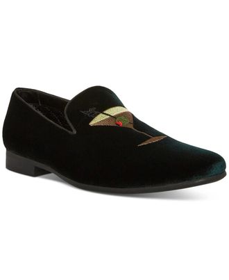 Steve Madden Mint Velvet Loafers Emerald Green Embroidered JZZ1277