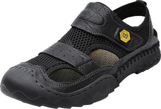 Generic Steel Toe Sandals Men Mens Summer Mesh Breathable Casual Beach Shoes And Sandals Slide Sandals for Men Size 11 (Black, 6.5)