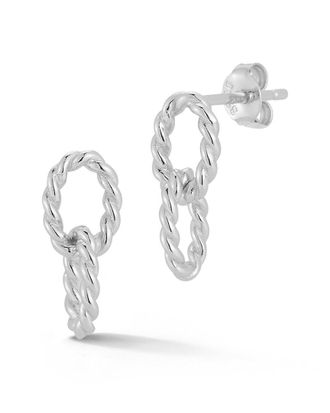 Chloe and Madison Chloe And Madison Silver Twist Dainty Drop Earrings