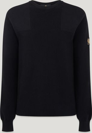 Belstaff Commander Crewneck Jumper Mens Organic Cotton Black Size 2XL