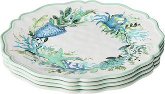 Certified International Sea Glass Melamine Set Of 4 Dinner Plates