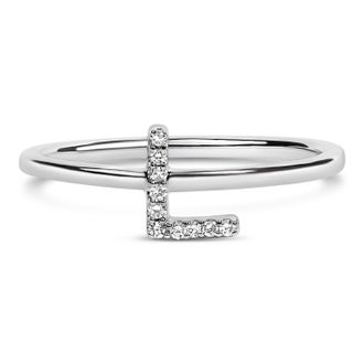 House of Brilliance 10K Gold Diamond Accent Initial A-Z Ring