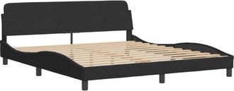 vidaXL Bed Frame Dover Black 180x200 cm Super King Velvet Vidaxl