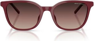 A|X Armani Exchange 54mm Cat Eye Sunglasses in Bordeaux /Brown Gradient at Nordstrom