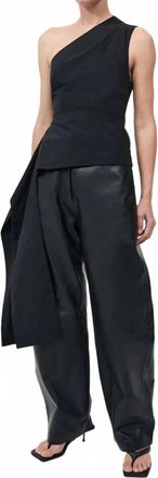 St.Agni Asymmetric Origami Top In Black