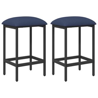 vidaXL Sgabello Da Bar 2 Pz Blu 40 X 32 X 64 Cm Legno Ingegnerizzato Vidaxl