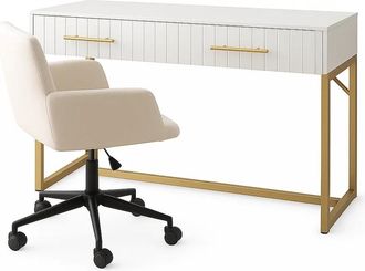 Urban Meuble Tocador blanco moderno con cajones y silla giratoria