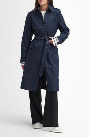 Barbour Camilla Waterproof Trench Coat in Navy/classic at Nordstrom Rack, Size 10 Us / 14 Uk