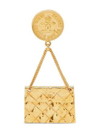 Chanel Broche met CC-medaillon - Goud