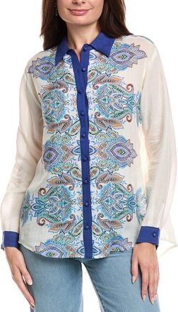 Johnny Was Pleat Back Oversized Shirt