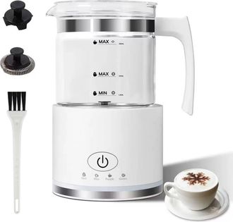 OEM Espumador De Leche El&eacute;ctrico 4 En 1, 500 Ml, 600 W, Gran Capacidad, Con Vaso Dividido Para Leche Caliente, Fr&iacute;a Y Caliente, Ideal Para Capuchino Macch