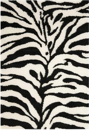 Safavieh Alfombra de polipropileno blanco/negro, 160 x 229 cm