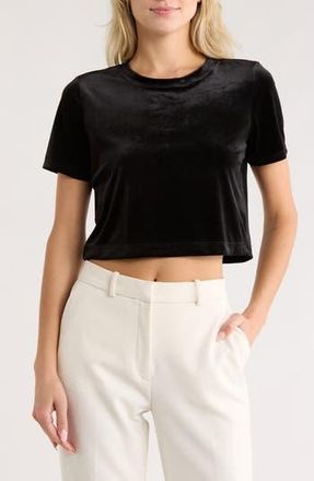L'agence Donna Crop T-Shirt in Black at Nordstrom Rack, Size Xx-Small