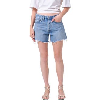 A Gold E Parker Loose Fit Long Denim Cutoff Shorts in Community at Nordstrom, Size 23