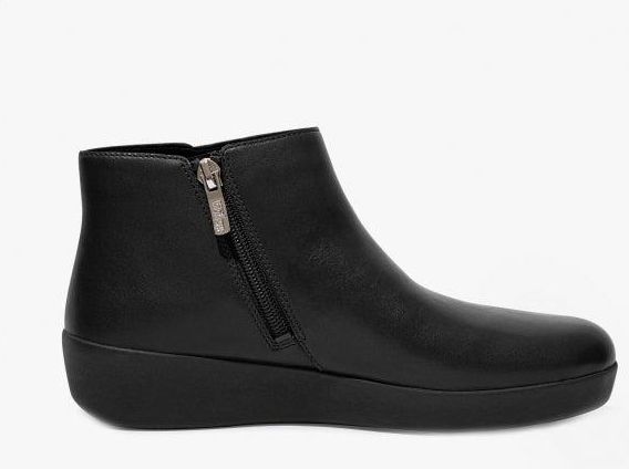 Fitflop Sumi Womens Leather Ankle Boots All Black - Size UK 5