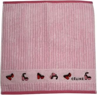 Celine Pre-owned Cotton Scarf - Dames - Vintage Accessoires - Roze - ONE Size - Katoen - Vintage