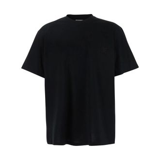 Wooyoungmi T-Shirts, male, Black, M, Black T-Shirt with Maxi Print
