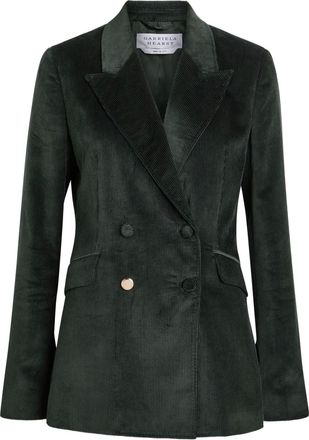 Gabriela Hearst double-breasted corduroy jacket - women - Cotton - 40 - Green