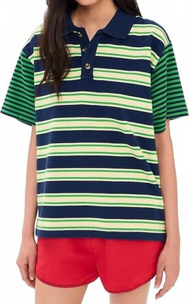 Damson Madder Zia Rugby Mix Stripe Shirt In Multi