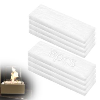 OEM Juego De 8 Almohadillas De Lana Cer&aacute;mica Para Chimeneas De Bioetanol, 30 X 10 X 2,5 Cm Esponja Cer&aacute;mica De Lana Cer&aacute;mica De Etanol Para Chimeneas De B