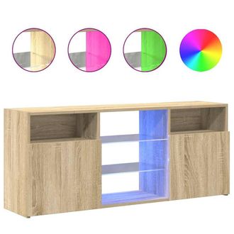 Berkfield Home TV Cabinet with LED Lights Sonoma Oak 120x30x50 cm in Brown | Size: 120 x 30 x 50 cm