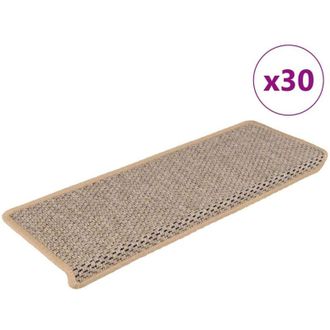 vidaXL Alfombra Autoadhesiva Escalera Sisal 30 Uds Beige Claro Vidaxl