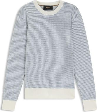 BOSS Cotton-silk sweater with knitted structure