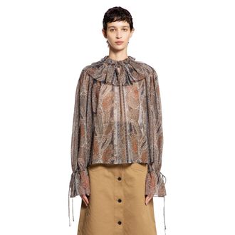 Saint Laurent Paisley Blouse in Georgette Cashmere