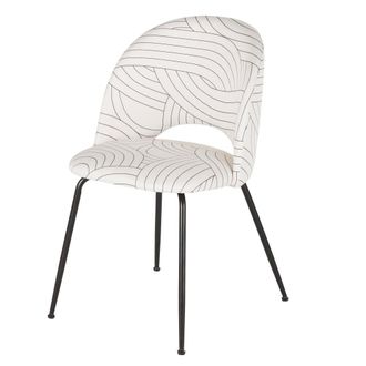 Maisons du monde Silla con estampado geom&eacute;trico beige y negro