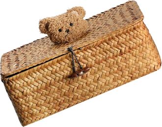 OEM Caja Tejida Color Caqui Con Tapa Estampada Para Accesorios