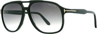 Tom Ford Black Acetate Navigator Grey Gradient Mens Sunglasses FT0753 01B 62