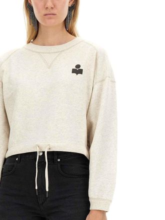 Isabel Marant Cropped Cotton Sweatshirt - Beige
