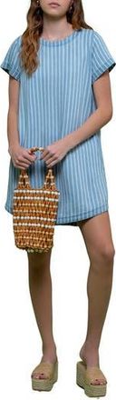 Blu Pepper Striped Shirtdress in Denim at Nordstrom Rack, Size Medium