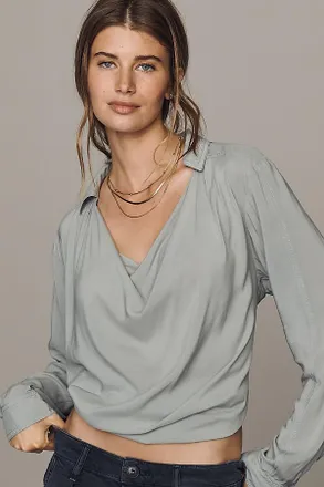 Pilcro Cowl-Neck Long-Sleeve Blouse