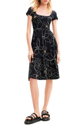 Desigual Arty Floral Dress in Black at Nordstrom, Size X-Small