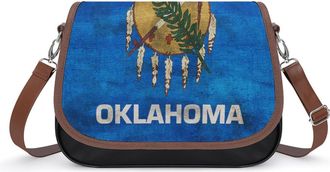 Generic Vintage Oklahoma Flag Womens Crossbody Bag Fashion Shoulder Handbags Message Tote Bag with Adjustable Strap