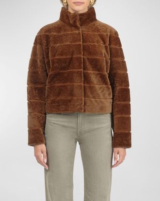 Gorski Reversible Textured Lamb Shearling Jacket