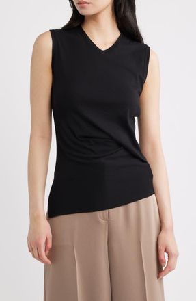 Theory Side Twist Modal & Pima Cotton Tank in Black at Nordstrom, Size X-Small