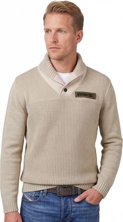 Aeronautica Aeronautica Militare katoenen trui beige gebreid