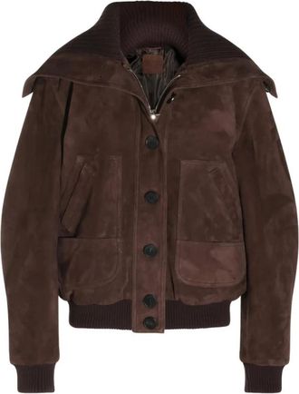 The Attico Suede Bomberjack - Dames - Bomber jackets - Bruin - S - Su&egrave;de - Jassen