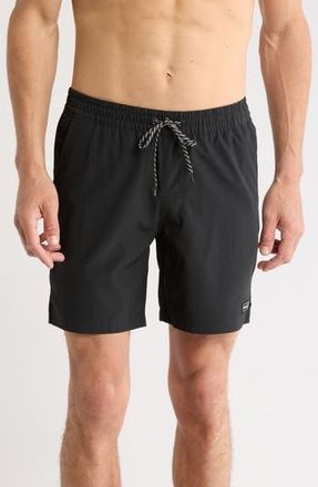Hurley Solid Volley Swim Shorts in Black at Nordstrom Rack, Size X-Large