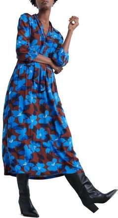 Seasalt Cornwall Harbour Cover Floral Print Maxi Dress in Macro Flower Cocoa at Nordstrom, Size 12 Us