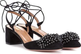 Aquazzura Monaco 50 Mid-Heel Sandals Size 37