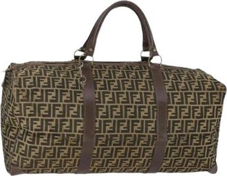 Fendi Pre-owned Weekend Bags, female, Brown, Size: ONE SIZE Pre-owned Canvas Weekend Bag