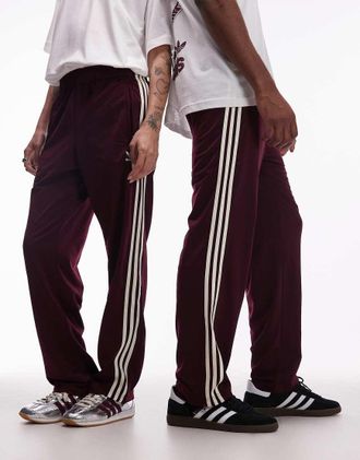 adidas Originals Firebird - Pantaloni della tuta larghi color bordeaux-Rosso