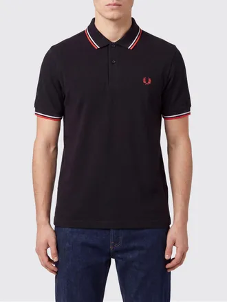 Fred Perry Cotton Polo Shirt with Contrast Tipping and Embroidered Logo