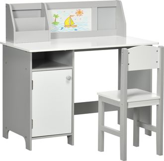 HOMCOM Muebles infantiles 90x45x85 cm gris