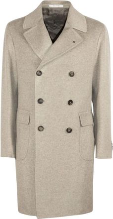 Tagliatore Lange Kasjmierjas - Heren - Mantel - Beige - XL - Kasjmier - Jassen